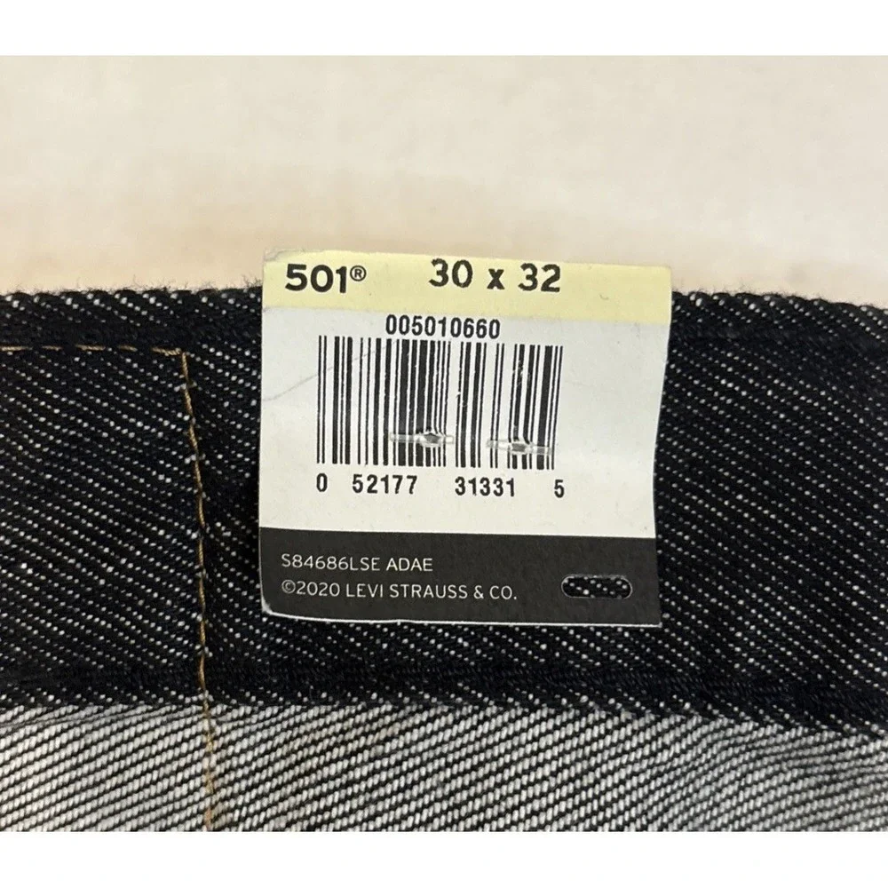 Levis‎ 501 Slim Taper Jeans Mens 30x32 Dark Denim Button Fly Stretch Extensible